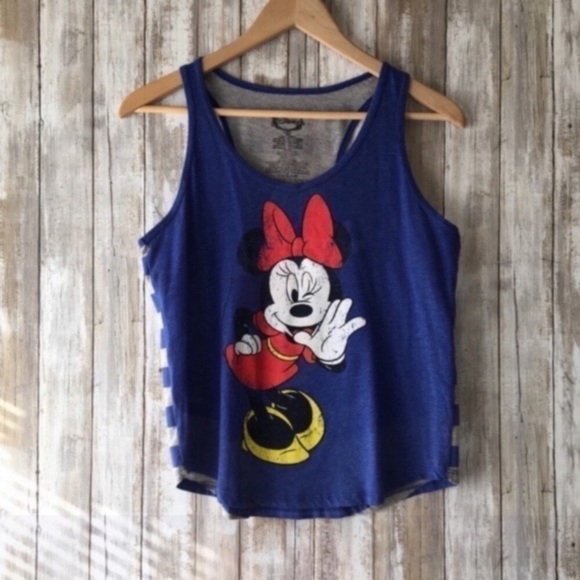 Minnie Mouse Blue Striped Tank - Picture 1 of 5